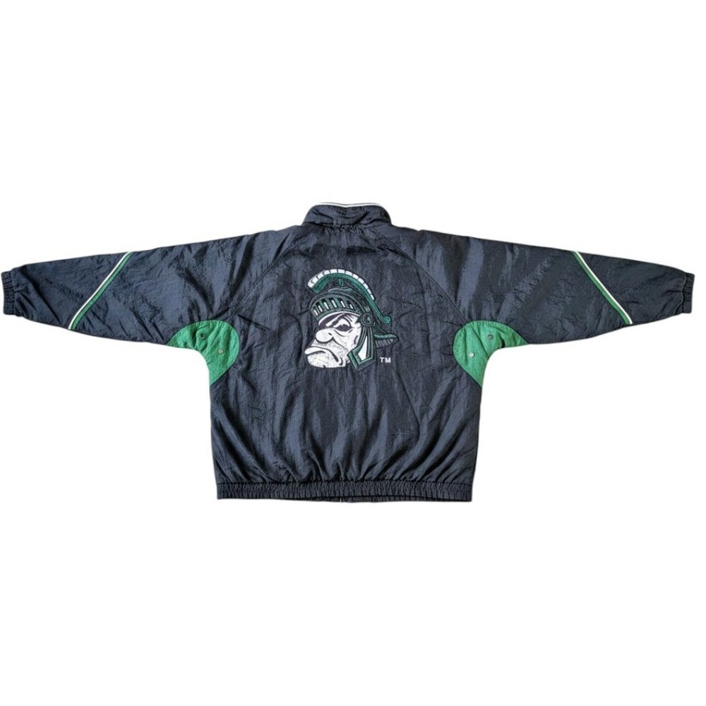 Vintage 90s Michigan State Spartans Starter Jacket Gruff Sparty Pullover XL